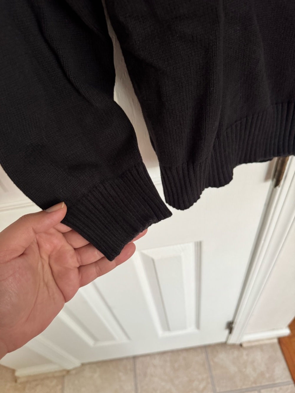 US Polo Assn Men's Medium Black 1/4 Zip Pullover Sweater Cotton Mock Neck Logo - Picture 5 of 10